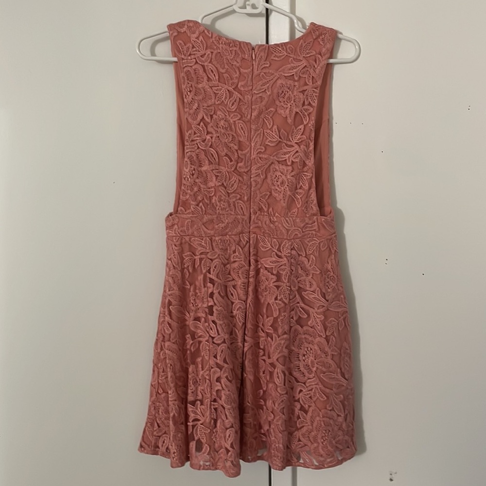NBD, Low v-neckline dress, Salmon, S - Picture 3 of 4